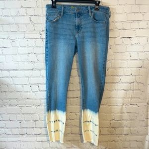 Old Navy Rockstar super skinny ankle mid rise jean. Bleached bottom hem …